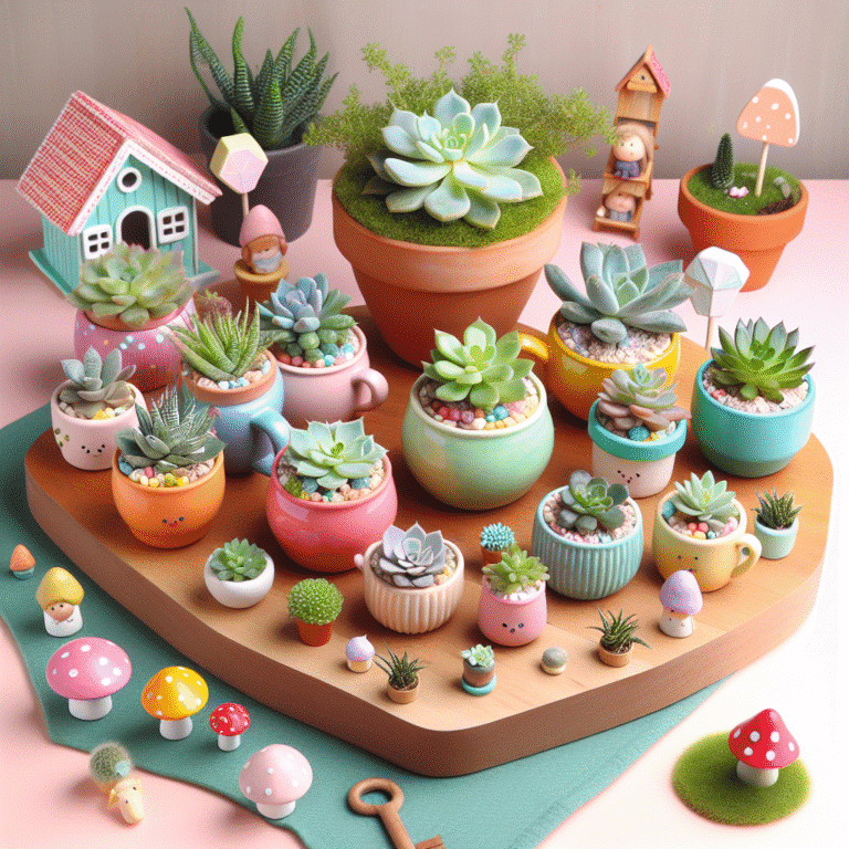 fun and quirky succulent arrangements for kids' rooms