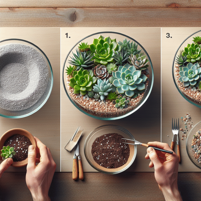 step-by-step guide to making a succulent garden in a bowl
