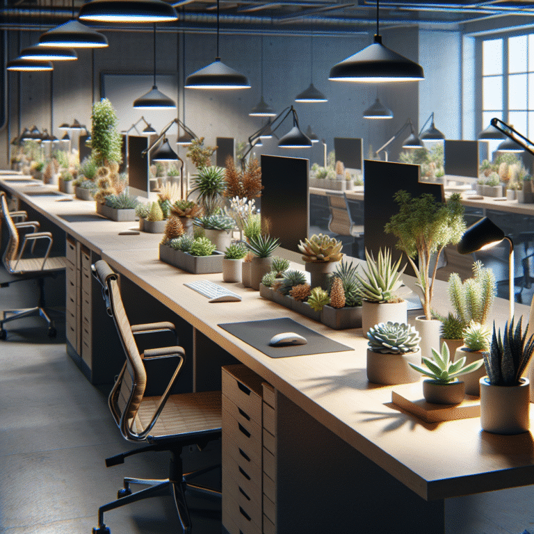 decorating office desks with indoor succulents