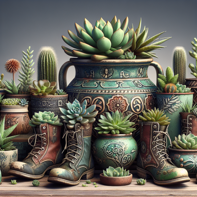 Repurposed containers for succulent planting